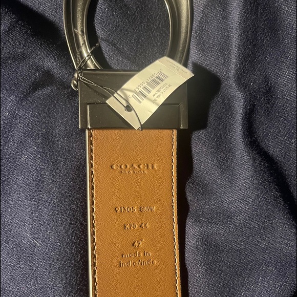 Coach Belt -cut to size- 38mm black/tan - Picture 2 of 2